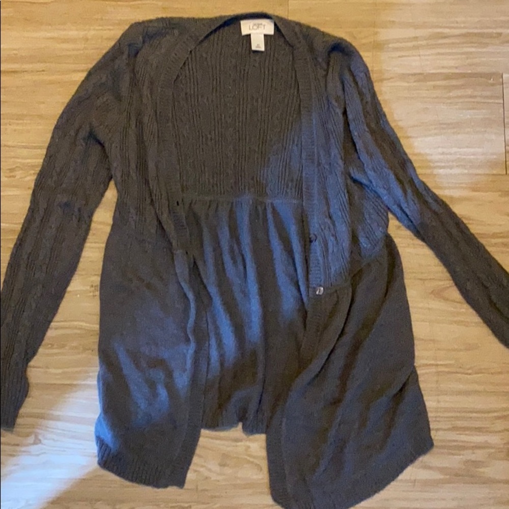 Loft gray cardigan/sweater